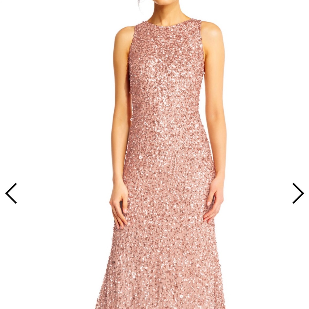 Adriana Papell Long Sequin Gown NWT